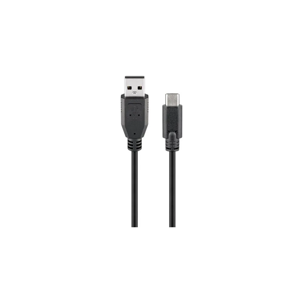 Cablu USB 2.0 A tata - USB-C, 1.8m, negru, Goobay