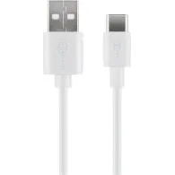 Cablu USB 2.0 A tata - USB-C, 1m, alb, Goobay