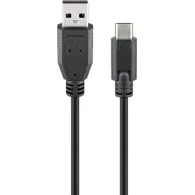 Cablu USB 2.0 A tata - USB-C, 3m, negru, Goobay