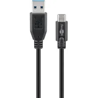 Cablu USB 3.0 A tata - USB-C, 0.5m, negru, Goobay