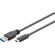 Cablu USB 3.0 A tata - USB-C, 1m, alb, punga, Well