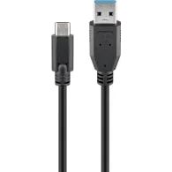 Cablu USB 3.0 A tata - USB-C, 1m, negru, Goobay