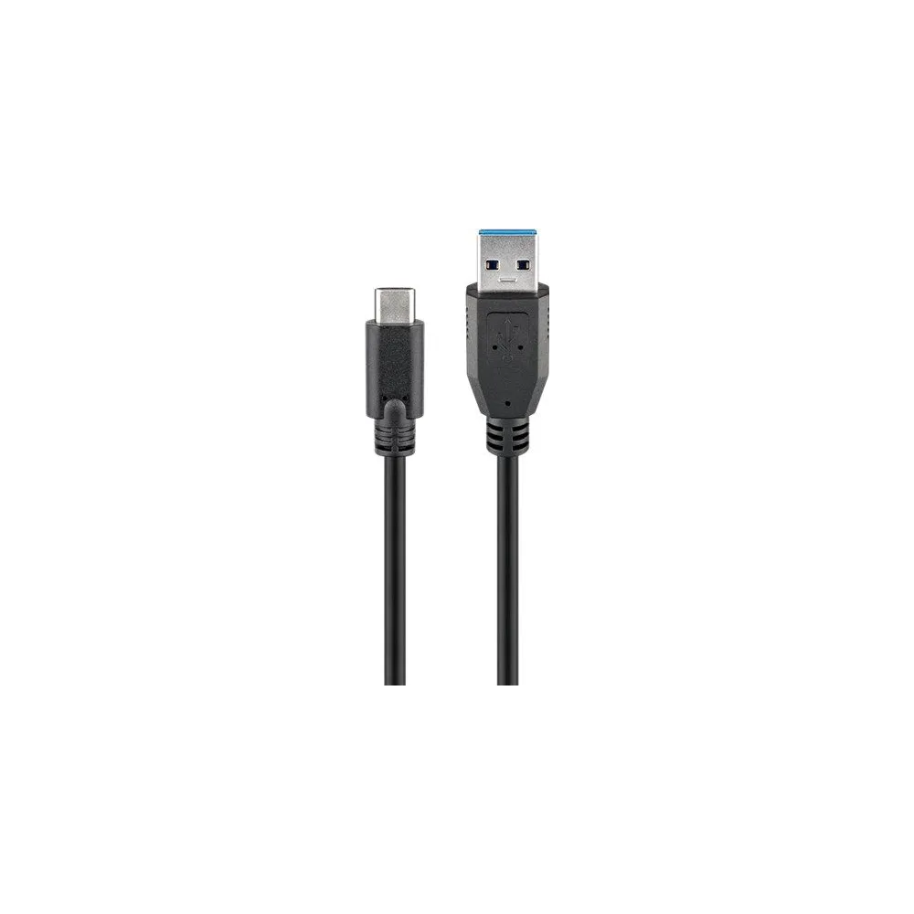 Cablu USB 3.0 A tata - USB-C, 1m, negru, Goobay