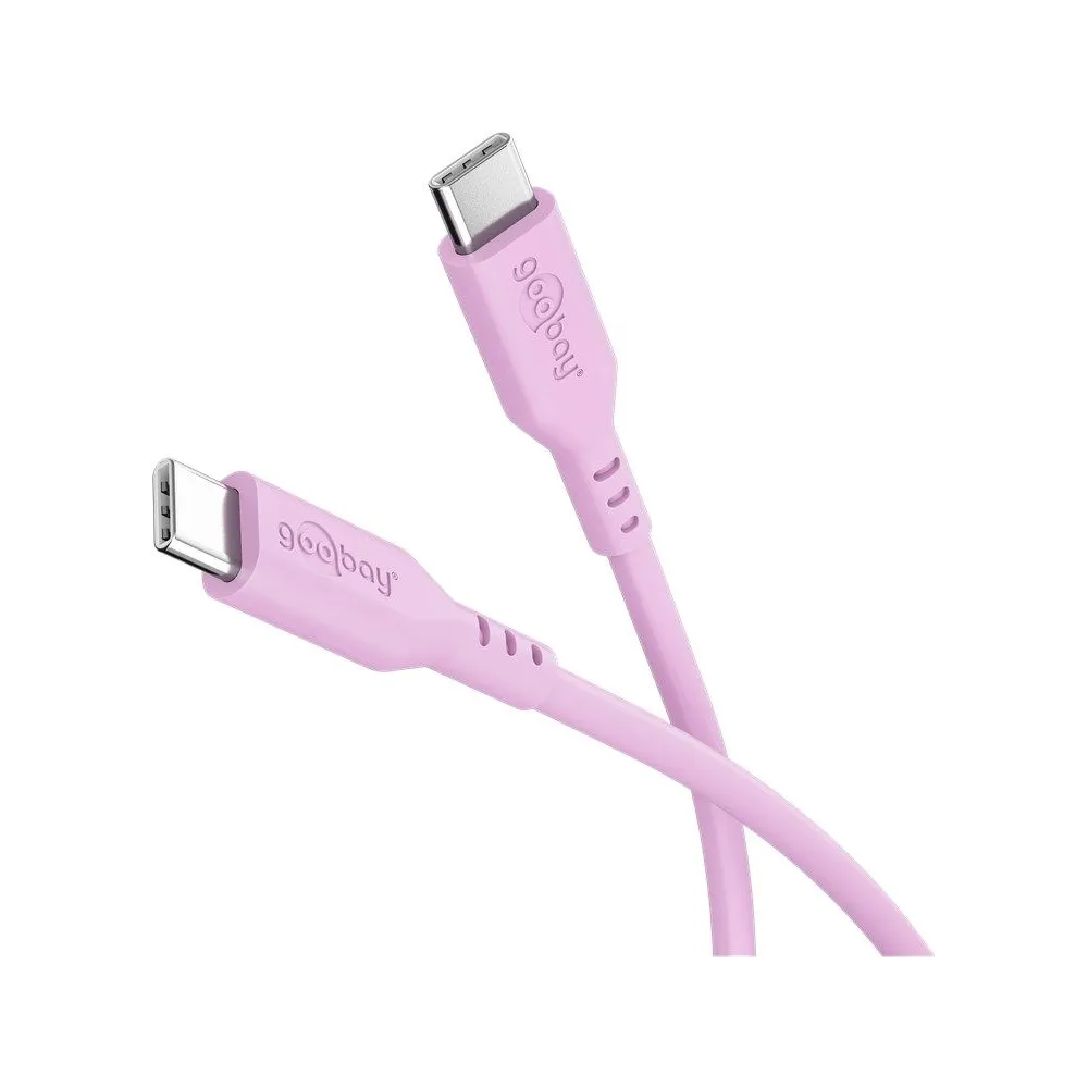 Cablu USB-C - USB-C, 1.5m, roz, Goobay