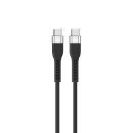 Cablu USB-C - USB-C, 1m, silicon, negru, cutie, Well