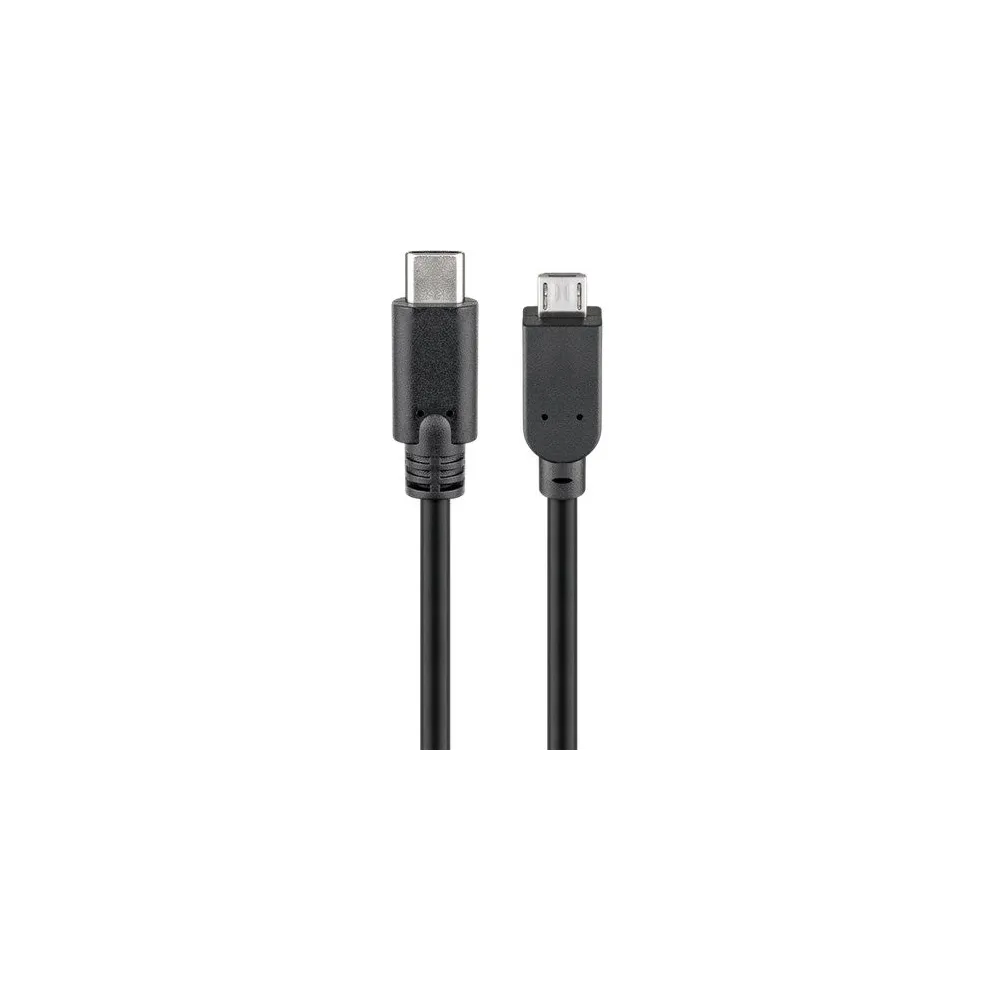 Cablu USB-C 3.1 - USB2.0 micro USB, 1m, negru, Goobay