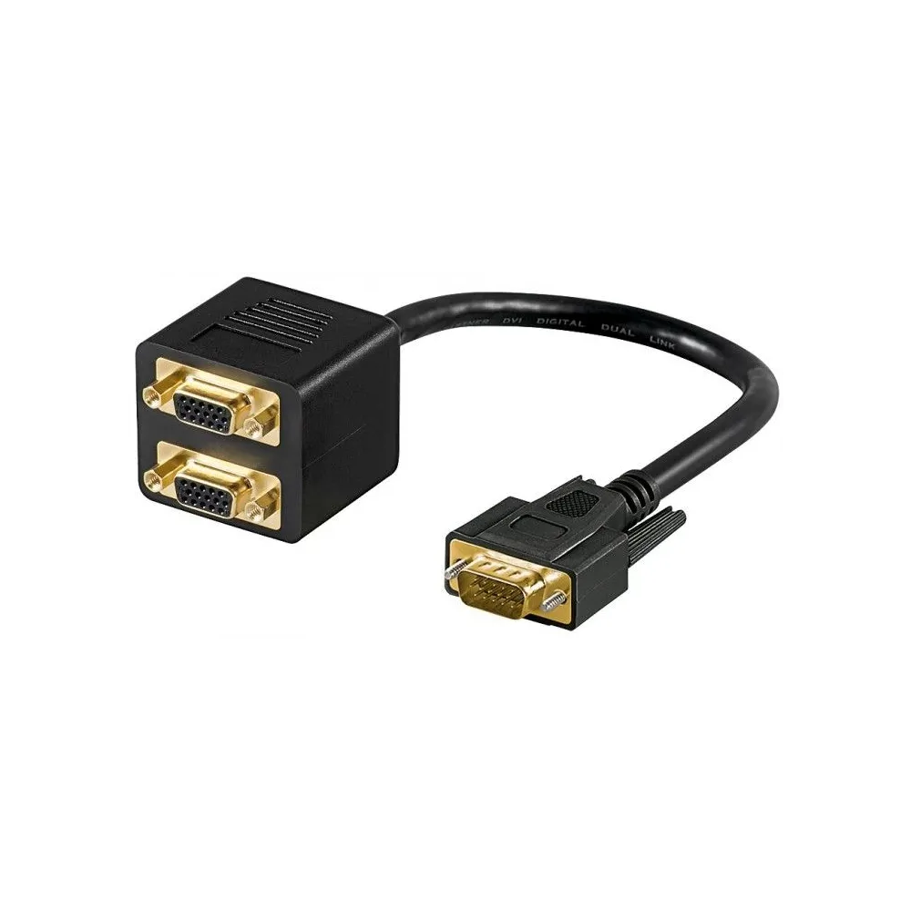 Cablu adaptor VGA tata - 2x VGA mama, Goobay