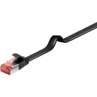 Cablu de retea U/FTP Goobay, cat6, patch cord, 3m, cablu plat, negru
