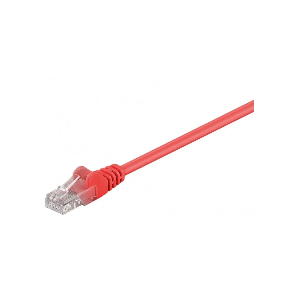 Cablu de retea U/UTP Goobay, cat5e, patch cord, 0.25m, rosu