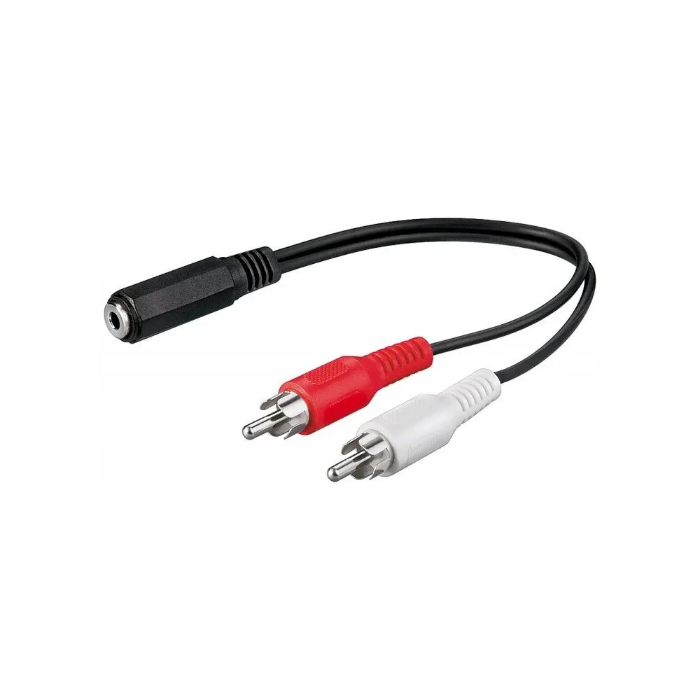 Cablu audio Jack Stereo 2x RCA tata - 3.5mm mama 0.2m