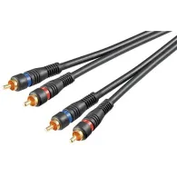 Cablu audio stereo 2x RCA tata - 2x RCA tata dublu ecranat, 1.5m Goobay