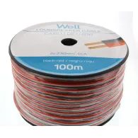 Cablu difuzor rosu/negru 2X2.50mmp, 100m, Well
