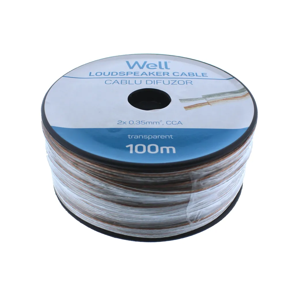 Cablu difuzor transparent 2X0.35mmp, 100m, Well