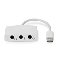 Adaptor USB-C tata - 3x audio 3.5mm mama, 0.1m, alb, box, Nedis