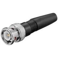 BNC tata cu protector cablu capac de plastic, fixare rapida, pin aurit