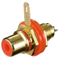 Conector (mufa) RCA mama pt montare pe panou rosu