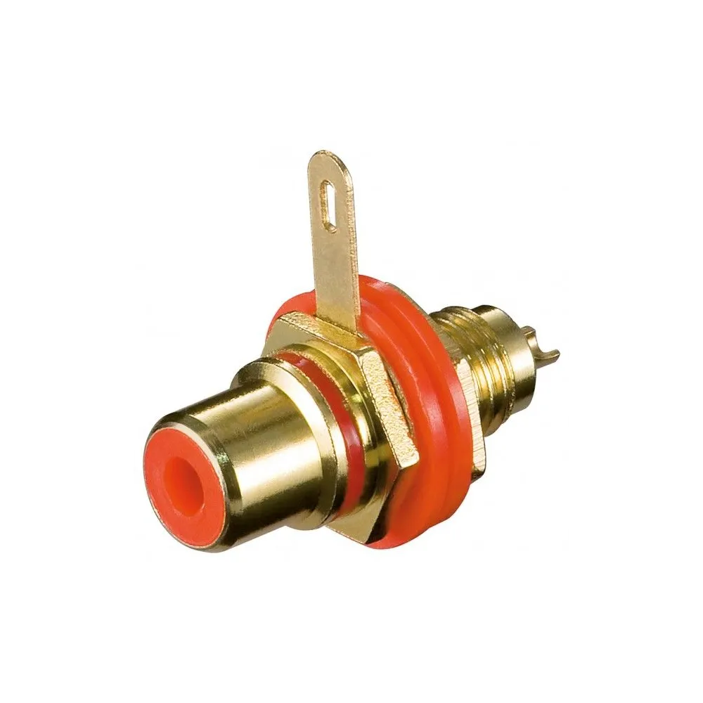 Conector (mufa) RCA mama pt montare pe panou rosu