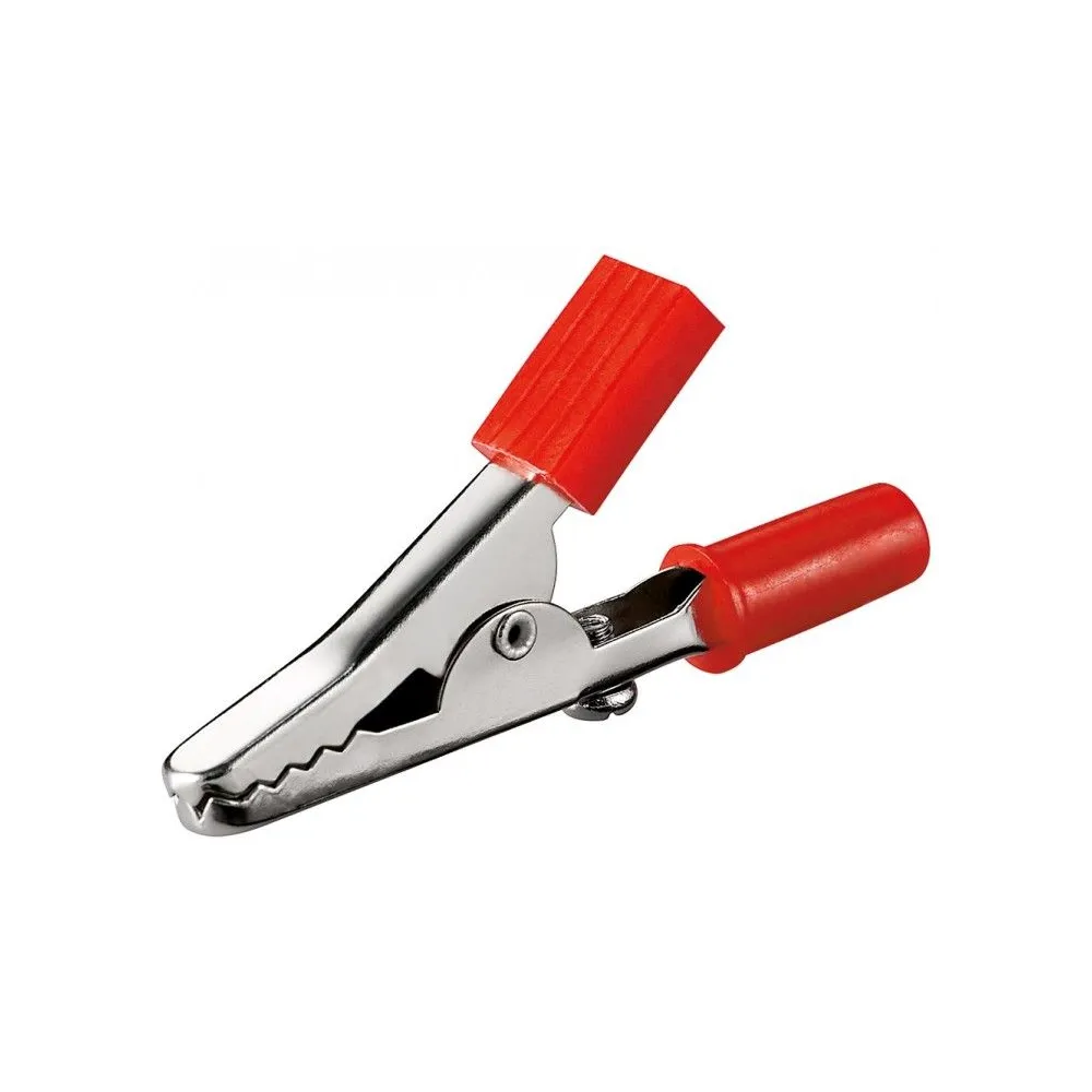 Conector aligator 45mm rosu, Goobay