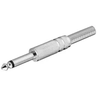 Conector jack 6.35 mm mono cu protectie cablu, metal, set 10 bucati, Goobay