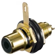 Conector RCA mama pt montare pe panou negru
