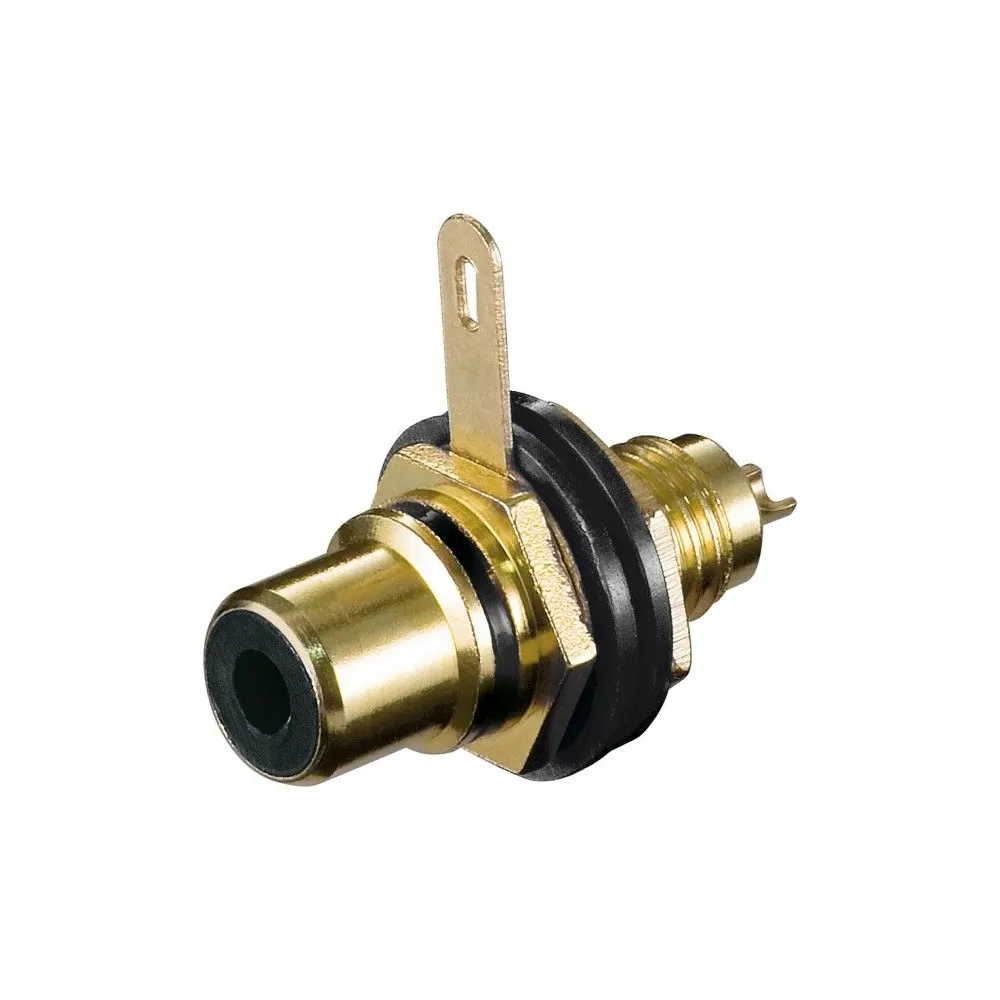Conector RCA mama pt montare pe panou negru