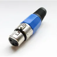 Conector XLR Nedis 3 pini mama, metal, albastru
