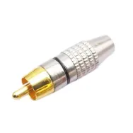 Mufa RCA tata, de inalta calitate, aurit, metal, 7mm