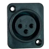 Mufa XLR mama 3 pini pe panou, negru