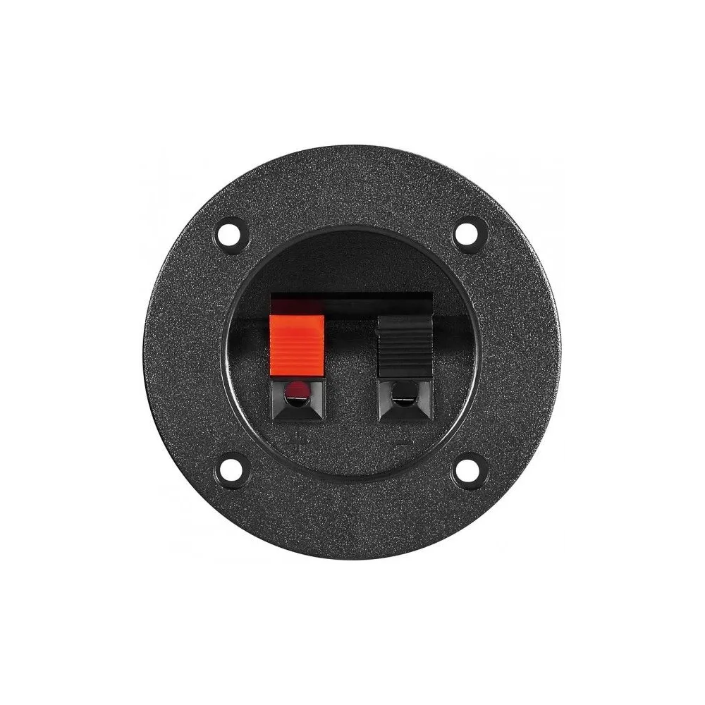 Terminal difuzor, 2 poli de tip push, rosu/negru, panou, rotund