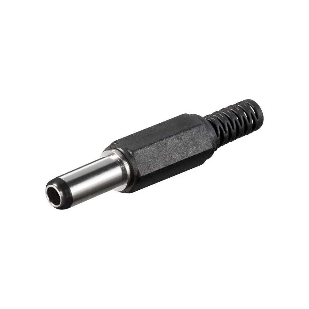 Mufa DC tata cu protector de cablu 2,5 x 5,5 mm