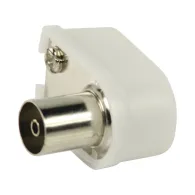 Conector coaxial alb mama cotit