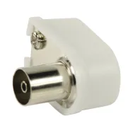 Conector coaxial alb mama cotit