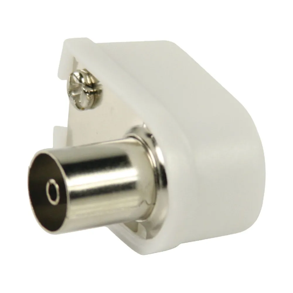 Conector coaxial alb mama cotit