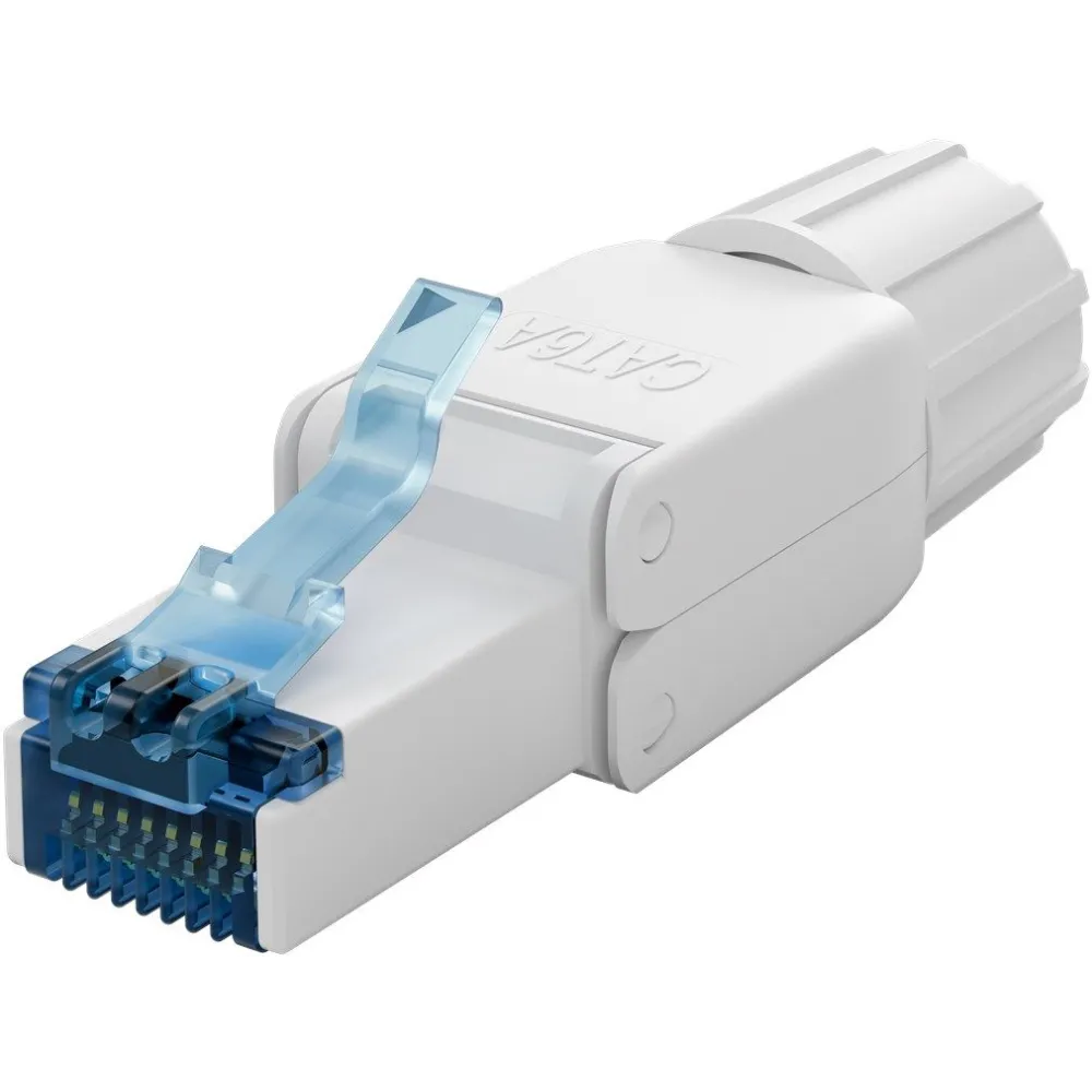 Conector UTP Cat 6A RJ45, alb, Goobay