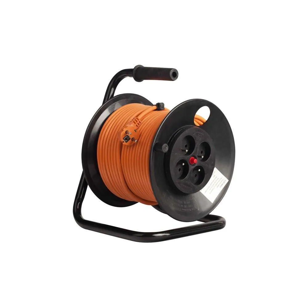 Derulator 4 prize Schuko 230V, 16A, 50m, 3x2.5mm, IP20