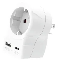 Adaptor priza Skross 1.500284-E SHUKO - US cu USB-A, USB-C 20W