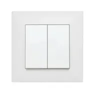 Intrerupator dublu Schrack Visio50 EV106010 complet incastrat alb cu surub