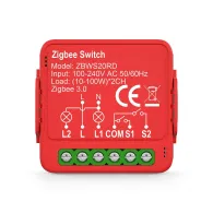 Releu Smart Nedis cu 2 canale, 2x 100W, 10A, Zigbee 3.0