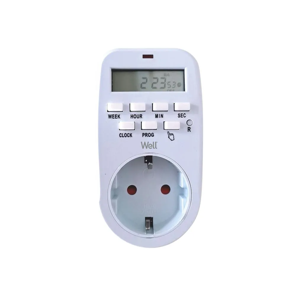 Priza programabila digitala Well, pentru interior, setare min 1 secunda