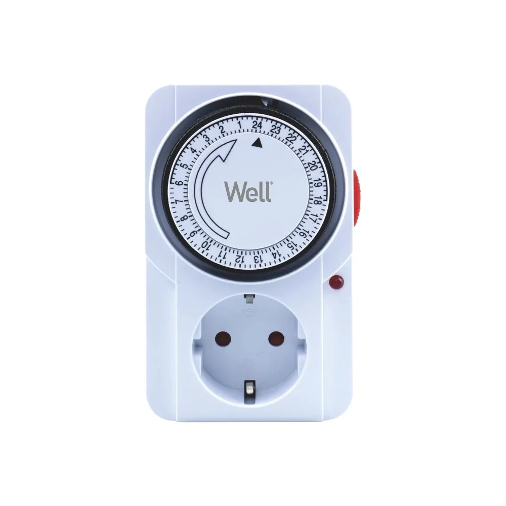 Priza programabila mecanica Well, pentru interior, setare min 15 minute