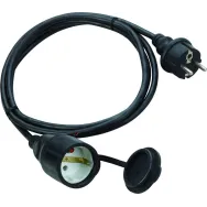Cablu prelungitor 30m 3x1.5mm, priza cu capac, negru, IP44, Technik