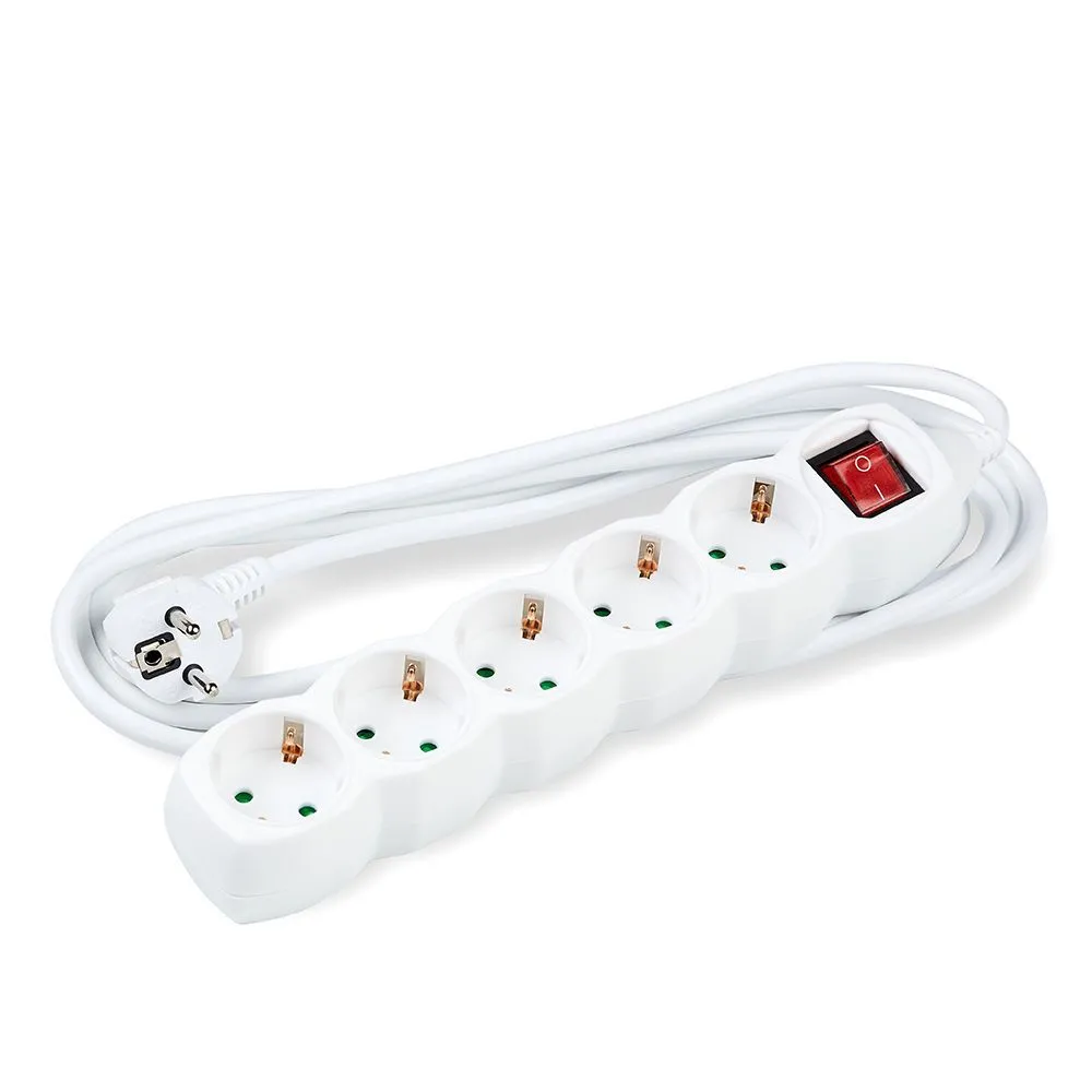 Prelungitor 5 prize 5m cu intrerupator, cablu 3x1.5mmp, Technik