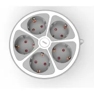 Prelungitor 5 prize, cablu 3x1.5mmp, 1.4m, alb, Technik