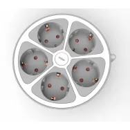 Prelungitor 5 prize, cablu 3x1.5mmp, 1.4m, alb, Technik