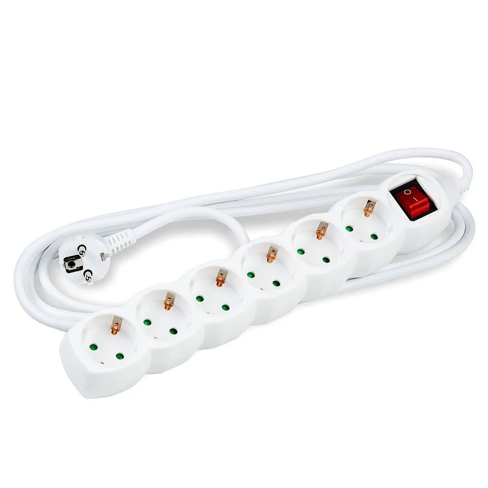 Prelungitor 6 prize 3m cu intrerupator, cablu 3x1.5mmp, Technik