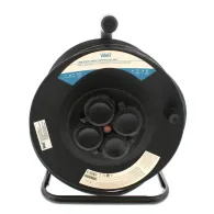 Prelungitor cu derulator, cu termosiguranta, 4 prize 25m 1.5mm IP20, Well
