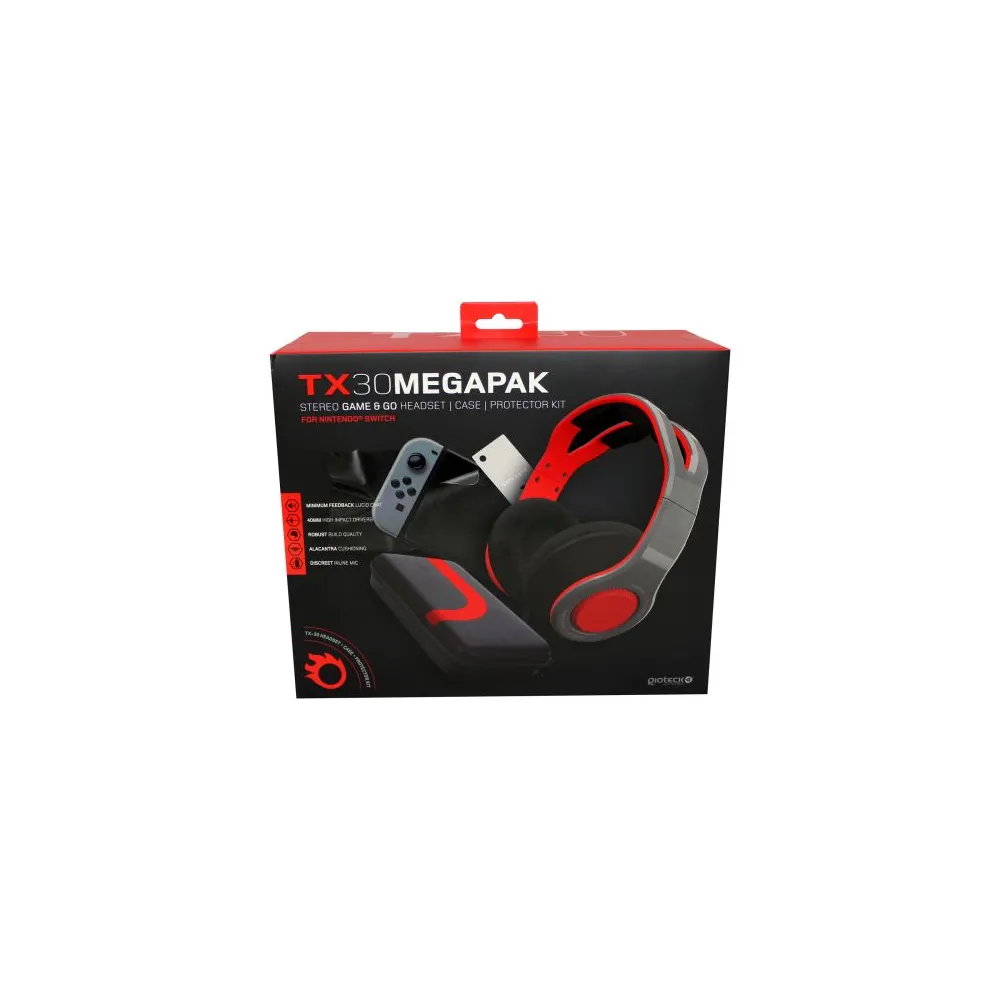 Gioteck - TX30 Megapack - Stereo Game & Go Headset + Case + Protector Kit for Nintendo Switch MULT Nintendo Switch