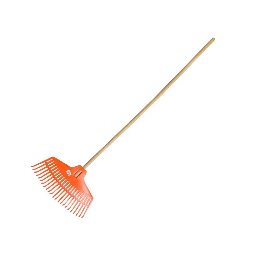 GREBLA PLASTIC CU MANER LEMN 120CM / 23 DINTI