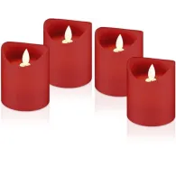 Set 4 lumanari LED, rosu, Goobay