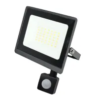 Proiector LED cu senzor 30W, 3000lm, IP44, 6500K, negru, Well
